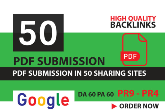 I will do PDF creation and submission on document sharing sites