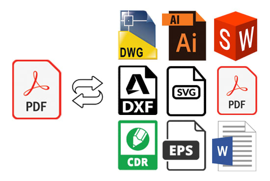 I will do pdf to editable word, dxf, dwg, cdr, ai conversion
