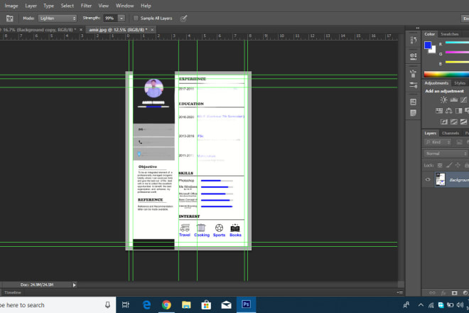 I will do photoshop work and CV