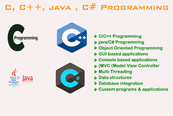 I will do programming tasks cpp, c, java, python and database