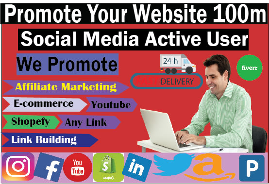 I will do promotion your website active social media user