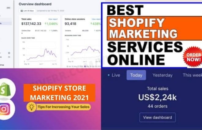 I will do ROI shopify store marketing promotion, traffic, shopify ads for shopify store