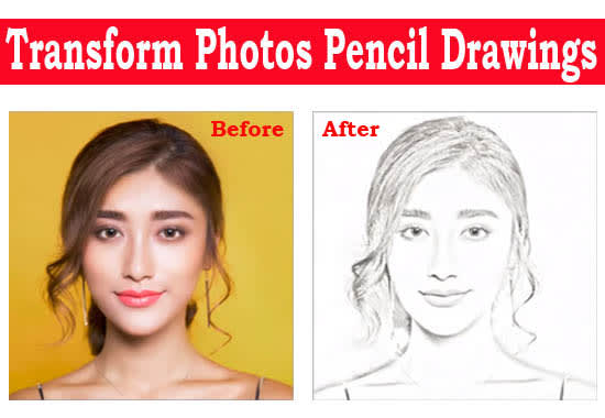 I will do transform photo pencil drawing
