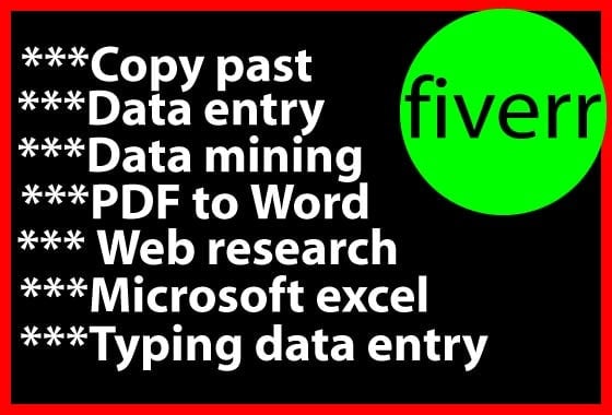 I will do typing, data transfer word to excel