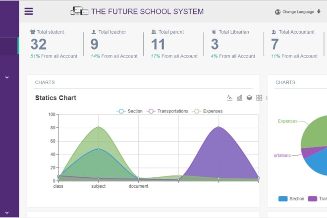 I will do web based school management software