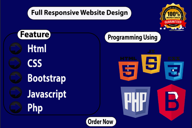 I will do web programming using HTML, CSS, bootstrap, javascript, php