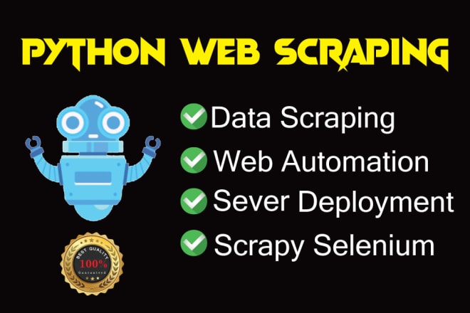 I will do website scraping, python scripts automation, web scrapers