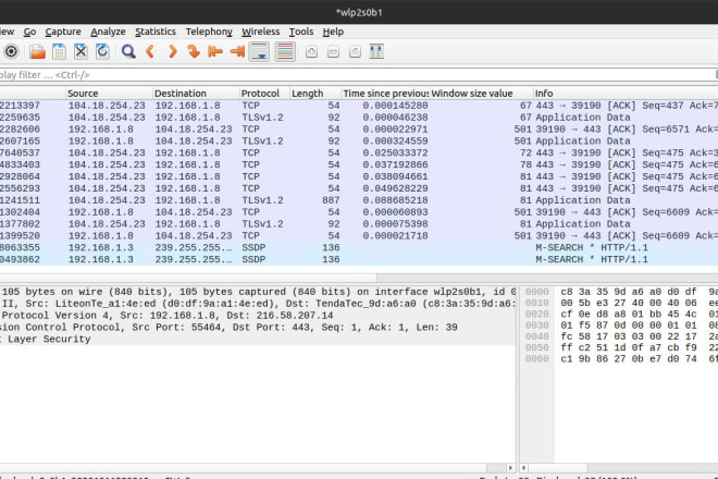 I will do wireshark packet analysis in few hours