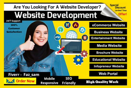 I will do wordpress, shopify, wix responsive modern website development