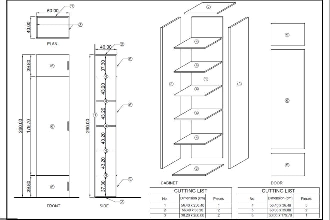 I will do your cabinet details with cutting list