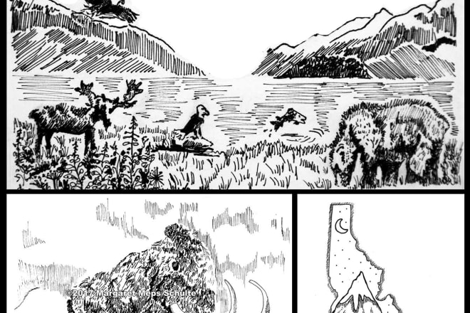 I will draw a 5 star pen and ink illustration