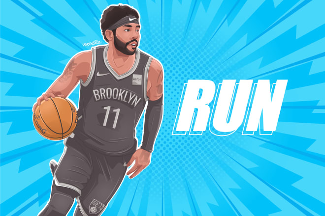 I will draw a basketball cartoon poster