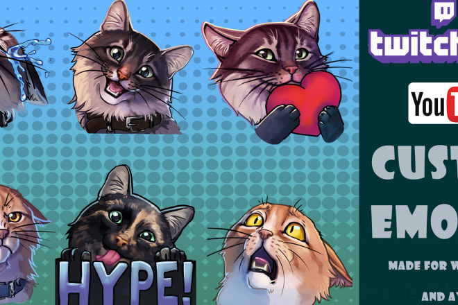 I will draw a custom emotes for twitch or discord