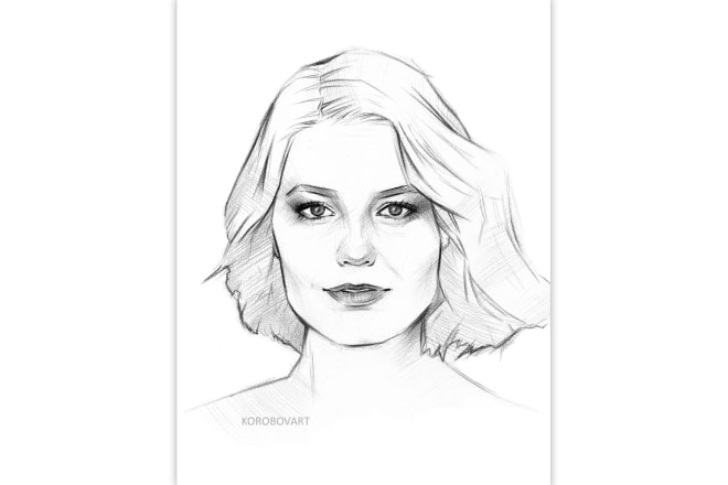 I will draw a custom pencil portrait from photo