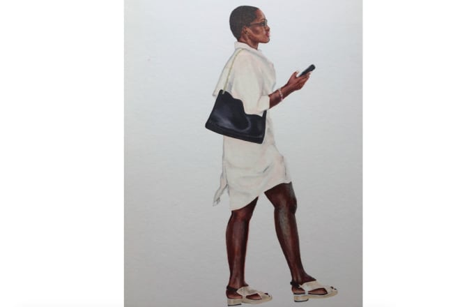 I will draw a portrait of a person in motion using pens and watercolours