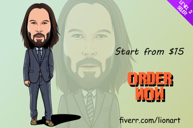 I will draw a professional portrait cartoon with free revisions