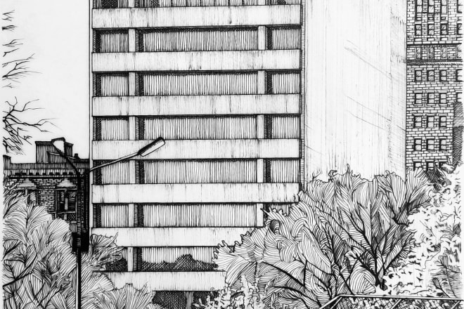 I will draw a professional, very detailed architectural sketch