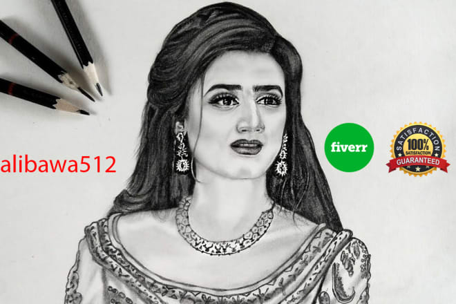 I will draw a realistic pencil sketch, face sketch, portrait sketch