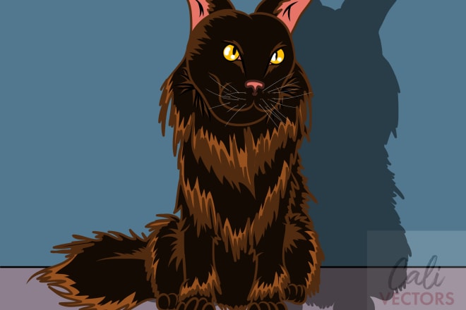 I will draw a vector art illustration of you pet cat or dog