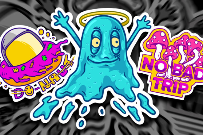 I will draw amazing stickers or cartoon character illustrations