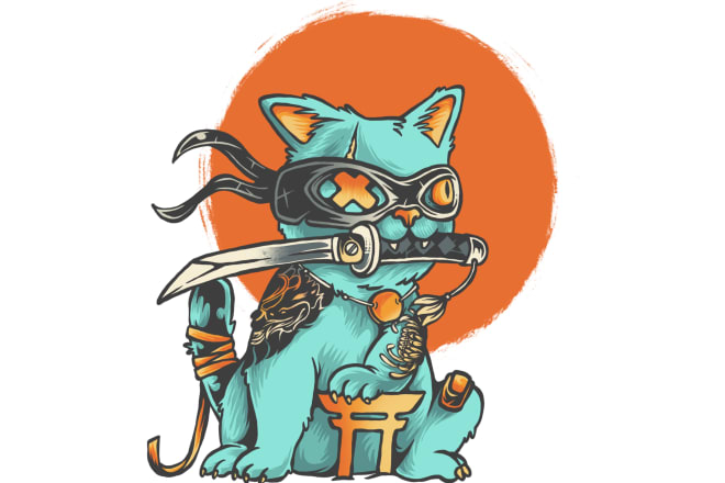 I will draw awesome cartoon japanese character illustration