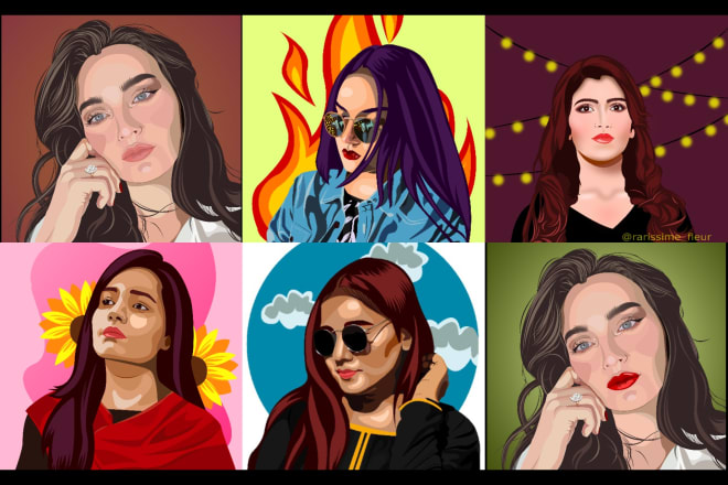 I will draw cartoon vector portrait from your photo