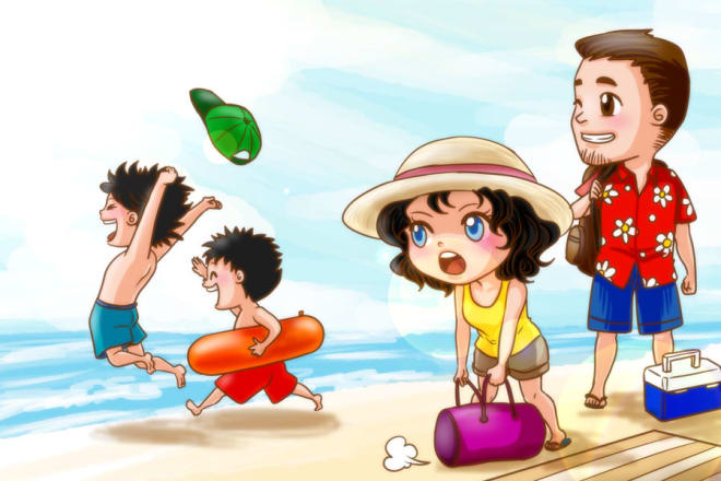 I will draw chibi art, cartoon character, kawaii icon, anime children illustration