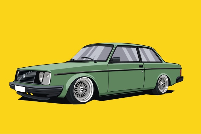 I will draw cool vector illustration car or any vehicle in 24 hours