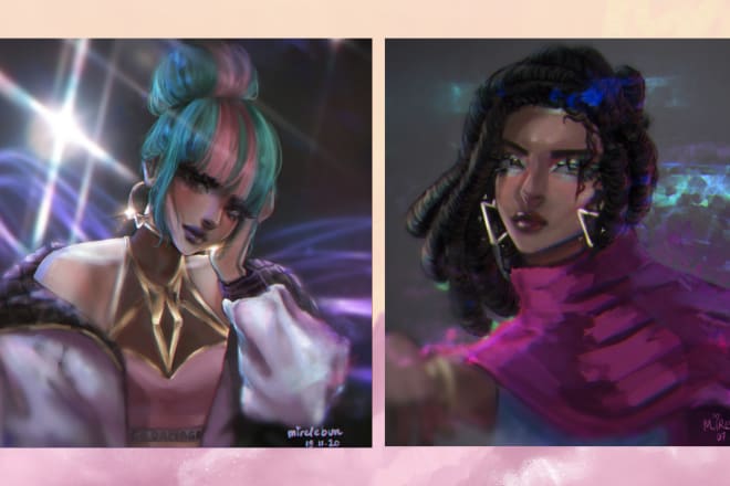 I will draw custom stylized characters