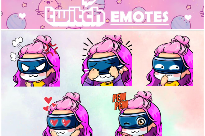 I will draw custom twitch emote, emoji sticker in my style