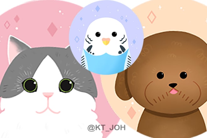 I will draw cute unique pet icon, portraits, phone wallpaper
