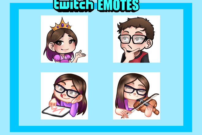 I will draw emotes for twitch youtube and discord for you