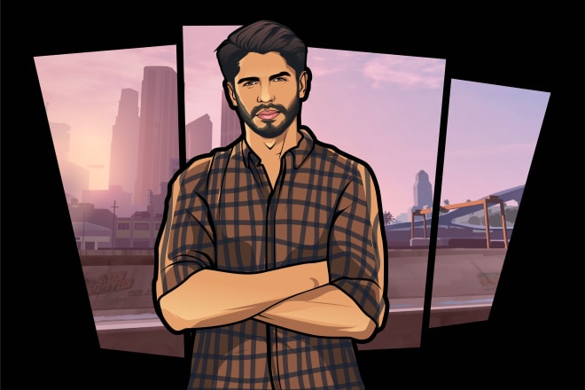 I will draw game style vector cartoon art from your photos