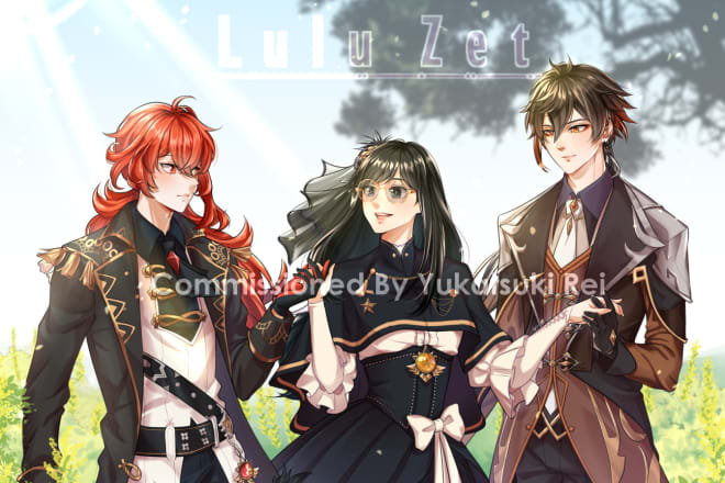 I will draw ikemen boy or kawaii girl in my style for you