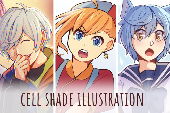 I will draw illustration in anime cell shade style