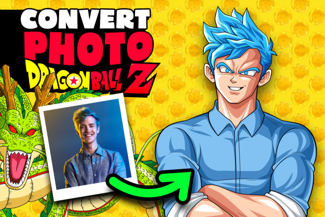 I will draw or turn your photo into dragon ball z anime style dbz