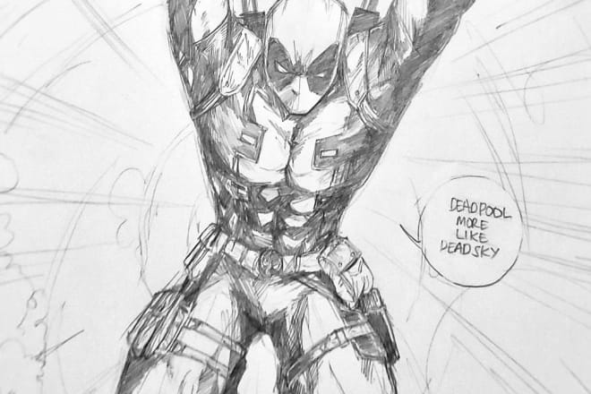 I will draw pencil sketch with western comic book style