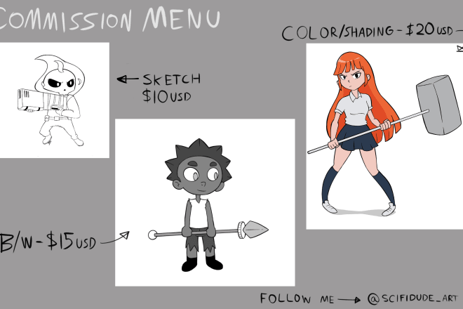 I will draw you a commission in a stylized art style