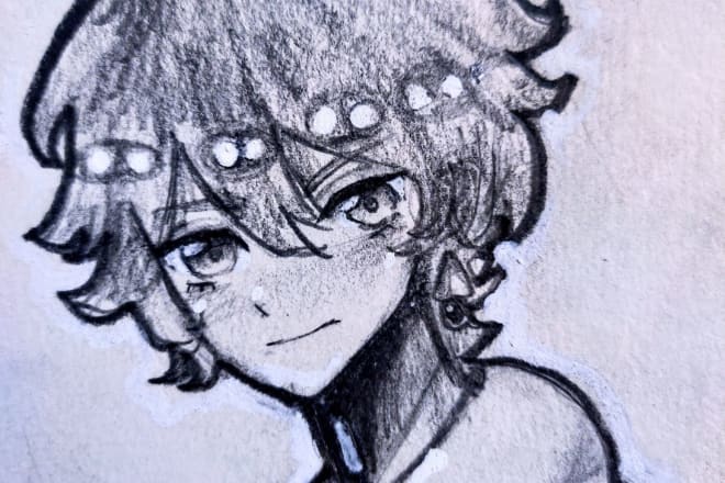 I will draw you a traditional anime styled sketch for 5 dollars