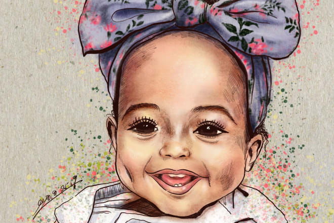 I will draw your kids portrait