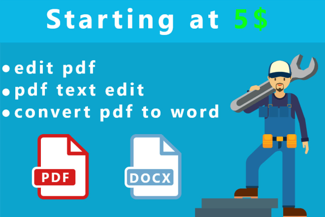 I will edit pdf to world on line convert pdf to word in 1 hour