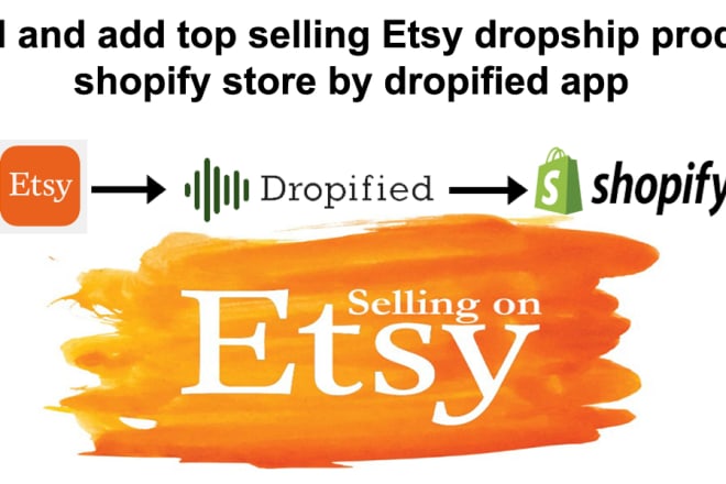 I will find and add top selling etsy dropship products in shopify by dropified app