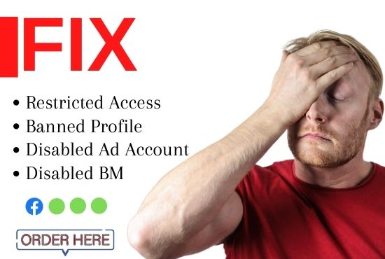 I will fix facebook ad account disabled and account ban problem