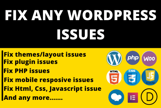 I will fix your wordpress bug error by html css javascript php