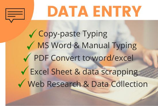 I will good at a copy paste,data entry work with 5 hours