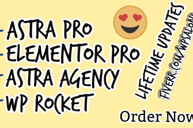 I will install astra agency elementor pro wprocket
