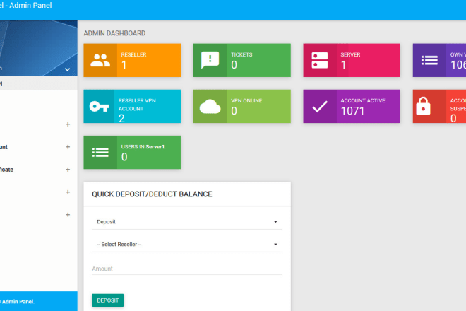 I will install vpn server with web admin panel