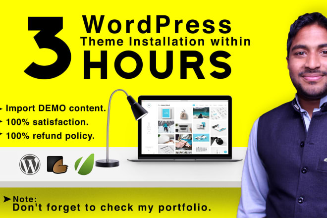 I will install wordpress theme and setup same as demo
