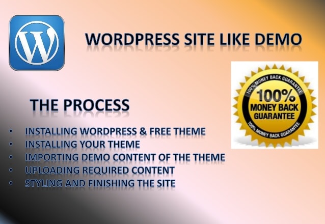 I will install wordpress, theme,import demo