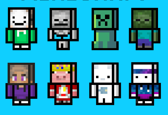 I will make a custom minecraft skin plus pixel art with aseprite